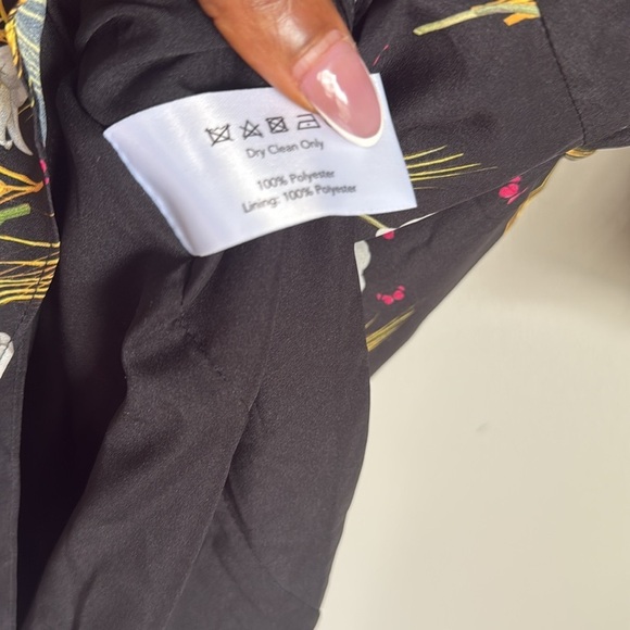 BORGO DE NOR DRESS ALBA BLACK FLORAL PRINT CREPE - Picture 7 of 13